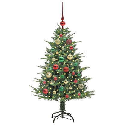 Künstlicher vorbeleuchteter Weihnachtsbaum mit Kugelset Grün