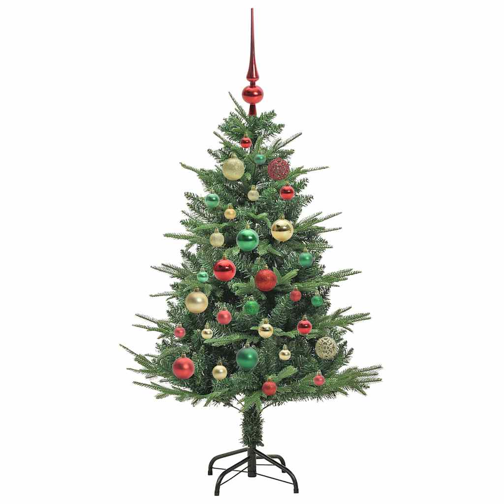 Künstlicher vorbeleuchteter Weihnachtsbaum mit Kugelset Grün