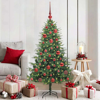 Künstlicher vorbeleuchteter Weihnachtsbaum mit Kugelset Grün