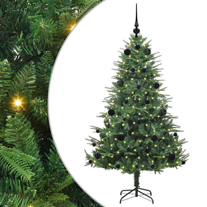 Künstlicher vorbeleuchteter Weihnachtsbaum mit Kugelset Grün