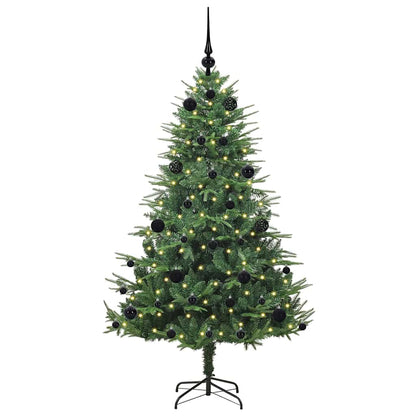 Künstlicher vorbeleuchteter Weihnachtsbaum mit Kugelset Grün