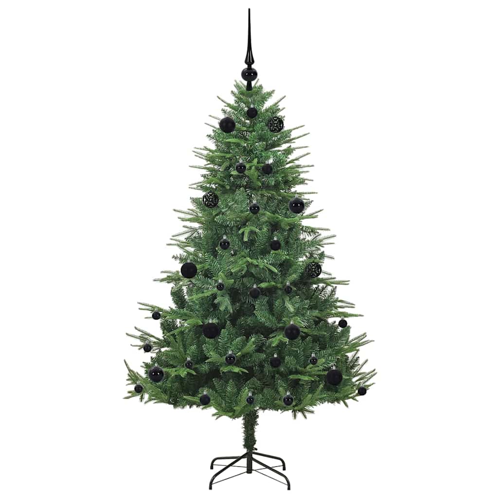 Künstlicher vorbeleuchteter Weihnachtsbaum mit Kugelset Grün