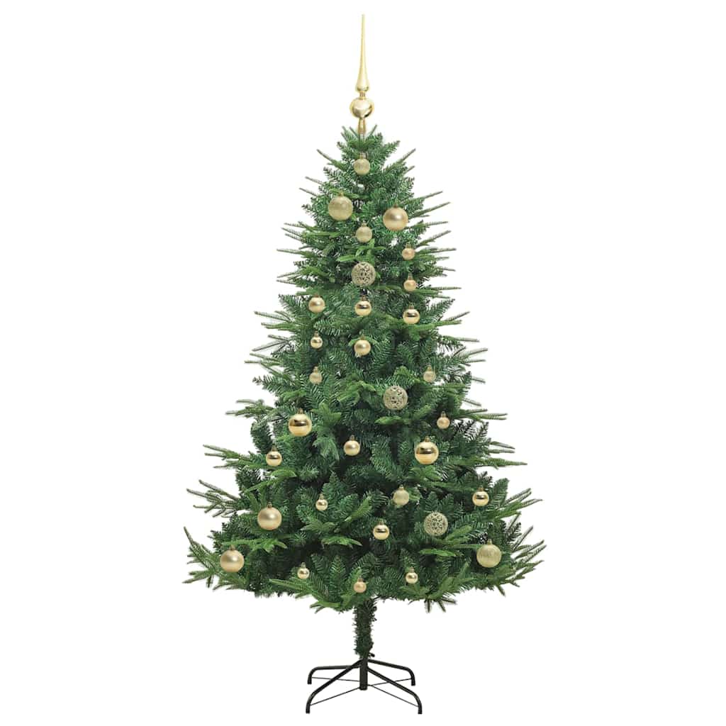 Künstlicher vorbeleuchteter Weihnachtsbaum mit Kugelset Grün