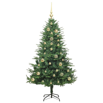 Künstlicher vorbeleuchteter Weihnachtsbaum mit Kugelset Grün