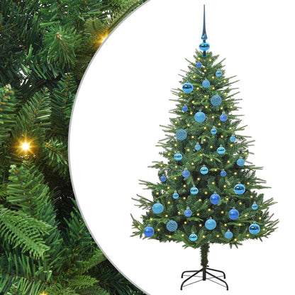 Künstlicher vorbeleuchteter Weihnachtsbaum mit Kugelset Grün