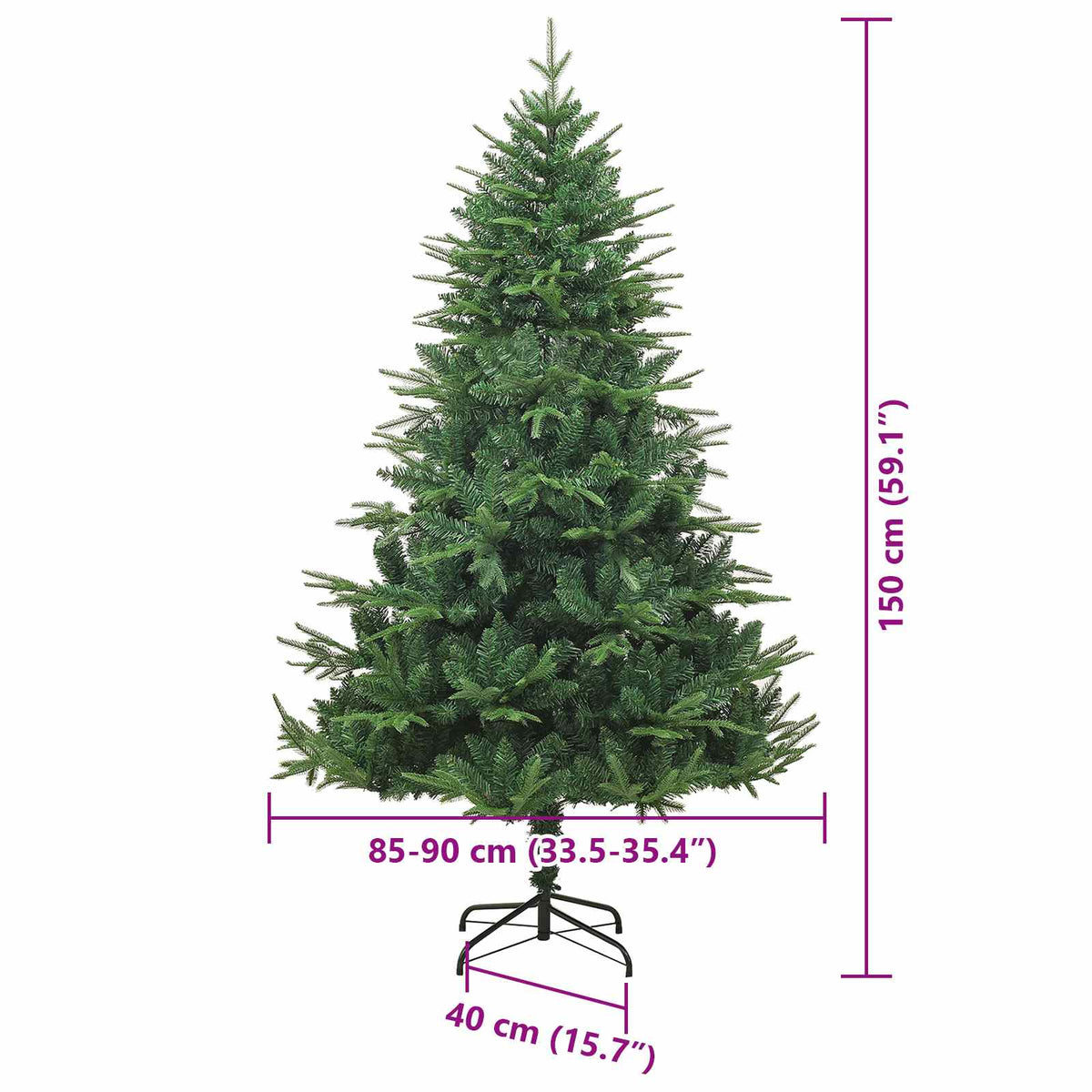 Künstlicher vorbeleuchteter Weihnachtsbaum mit Kugelset Grün