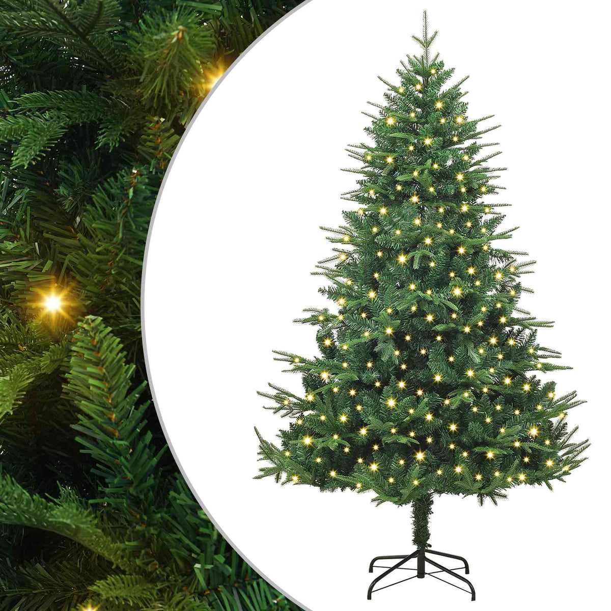 Künstlicher vorbeleuchteter Weihnachtsbaum 300 LEDs Warmes Weiß