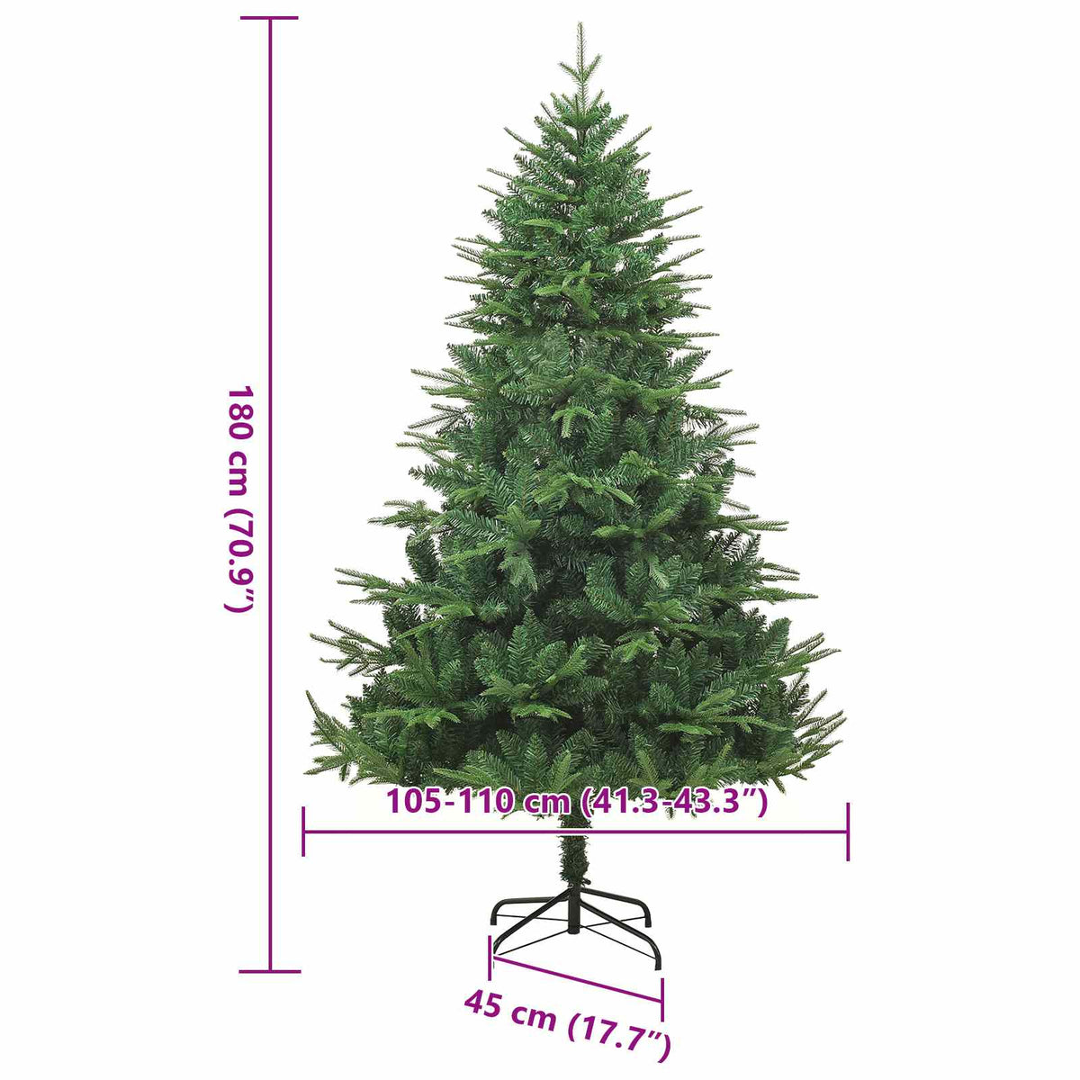 Künstlicher vorbeleuchteter Weihnachtsbaum 300 LEDs Warmes Weiß