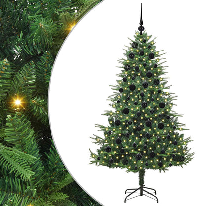 Künstlicher vorbeleuchteter Weihnachtsbaum mit Kugelset Grün