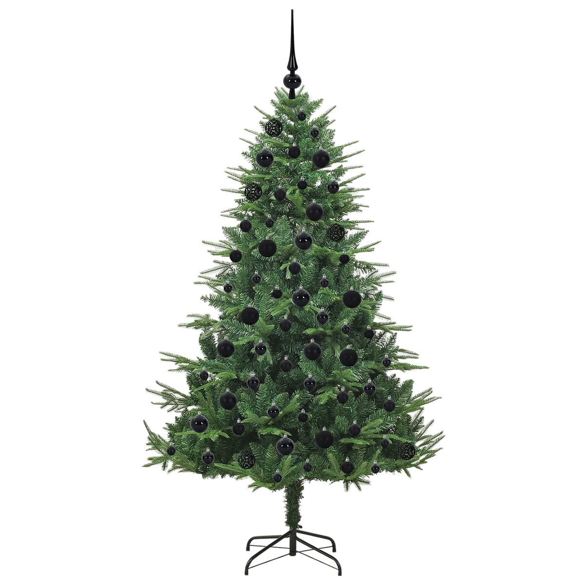 Künstlicher vorbeleuchteter Weihnachtsbaum mit Kugelset Grün