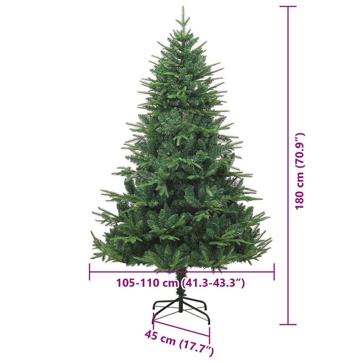 Künstlicher vorbeleuchteter Weihnachtsbaum mit Kugelset Grün