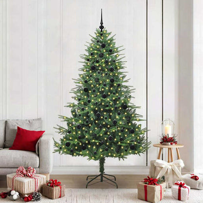 Künstlicher vorbeleuchteter Weihnachtsbaum mit Kugelset Grün