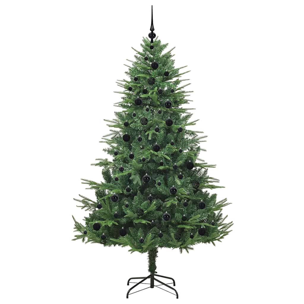 Künstlicher vorbeleuchteter Weihnachtsbaum mit Kugelset Grün