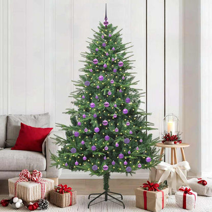 Künstlicher vorbeleuchteter Weihnachtsbaum mit Kugelset Grün