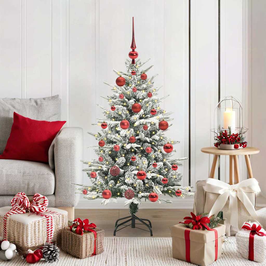 Künstlicher vorbeleuchteter Weihnachtsbaum mit Kugelset Grün