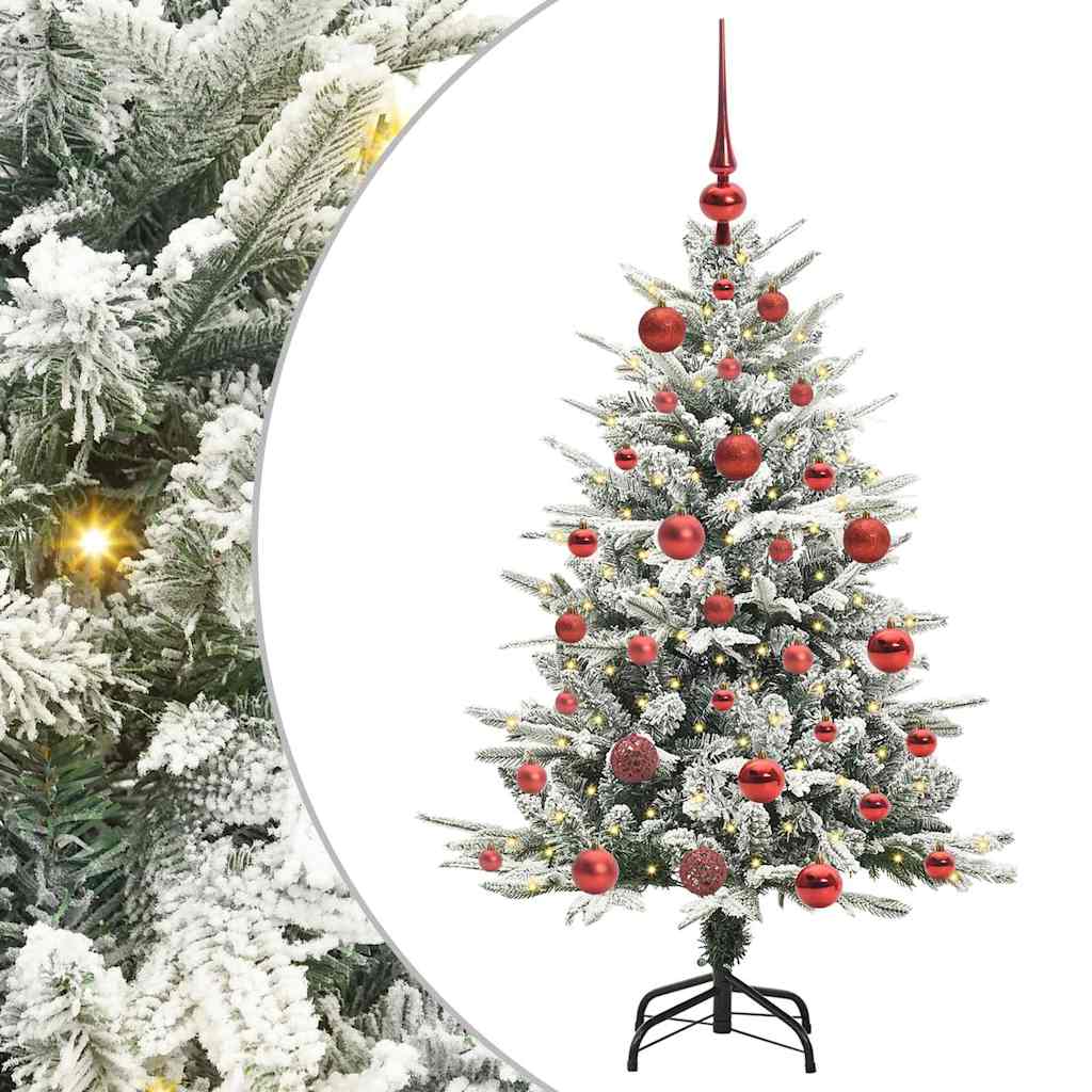 Künstlicher vorbeleuchteter Weihnachtsbaum mit Kugelset Grün