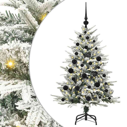 Künstlicher vorbeleuchteter Weihnachtsbaum mit Kugelset Grün