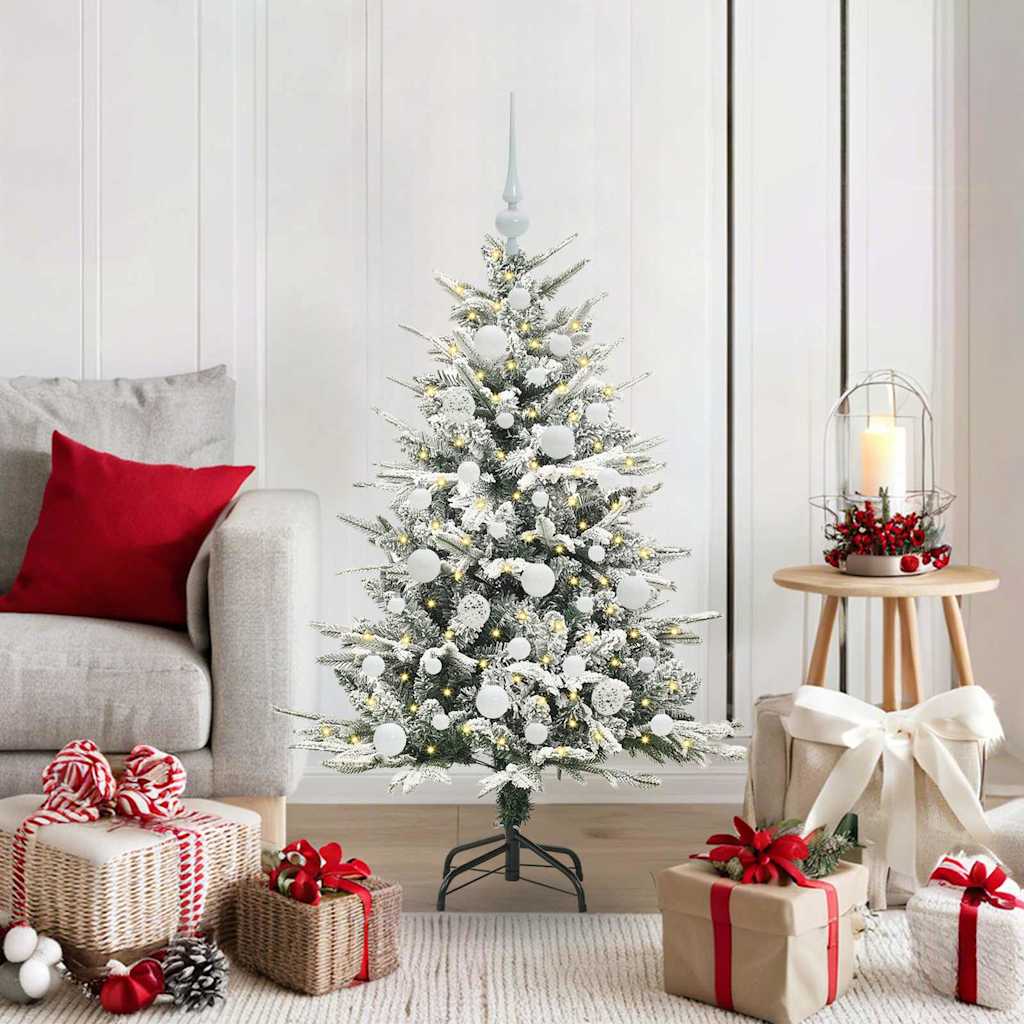 Künstlicher vorbeleuchteter Weihnachtsbaum mit Kugelset Grün