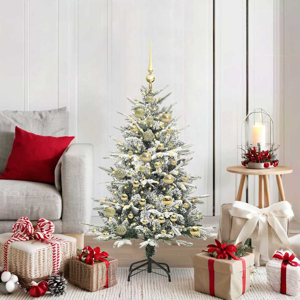 Künstlicher vorbeleuchteter Weihnachtsbaum mit Kugelset Grün
