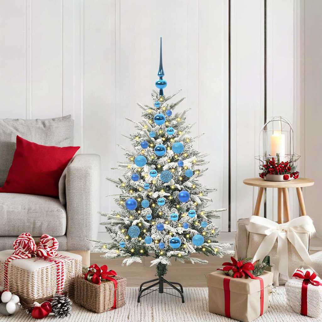 Künstlicher vorbeleuchteter Weihnachtsbaum mit Kugelset Grün