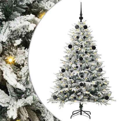 Künstlicher vorbeleuchteter Weihnachtsbaum mit Kugelset Grün