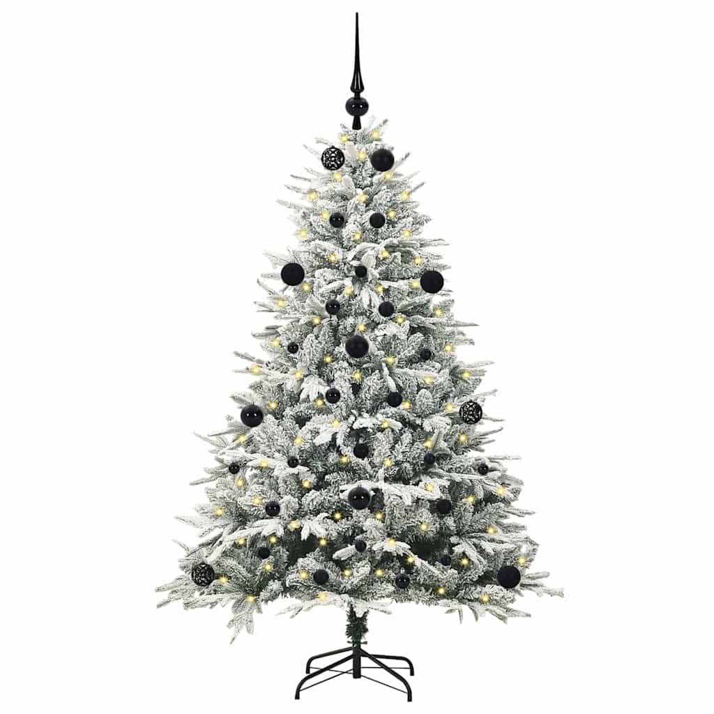 Künstlicher vorbeleuchteter Weihnachtsbaum mit Kugelset Grün