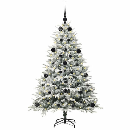 Künstlicher vorbeleuchteter Weihnachtsbaum mit Kugelset Grün