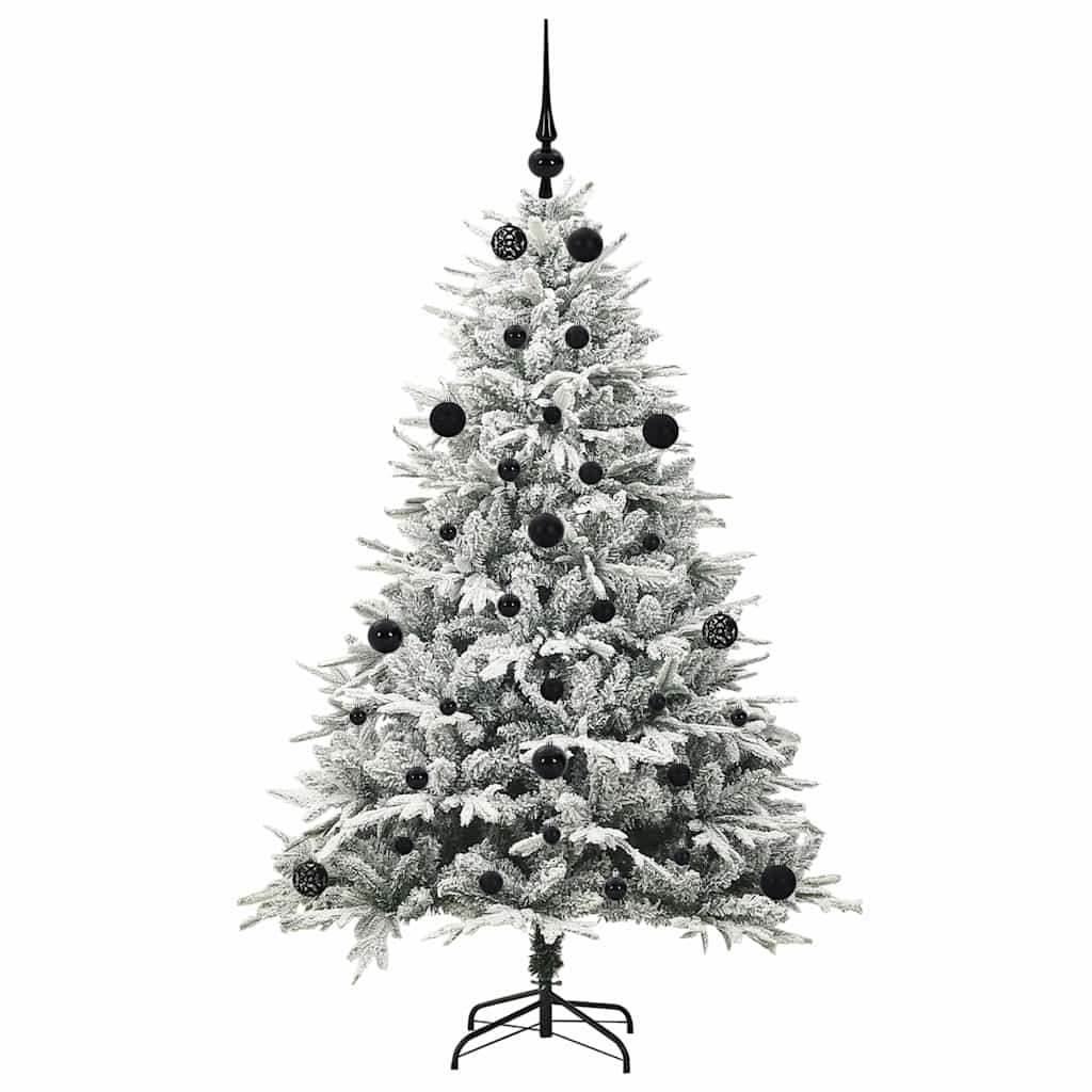 Künstlicher vorbeleuchteter Weihnachtsbaum mit Kugelset Grün