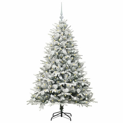 Künstlicher vorbeleuchteter Weihnachtsbaum mit Kugelset Grün