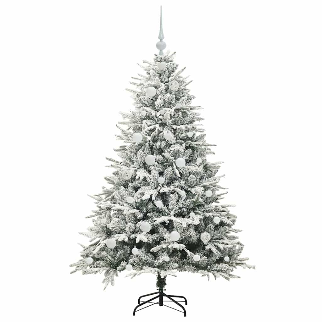 Künstlicher vorbeleuchteter Weihnachtsbaum mit Kugelset Grün