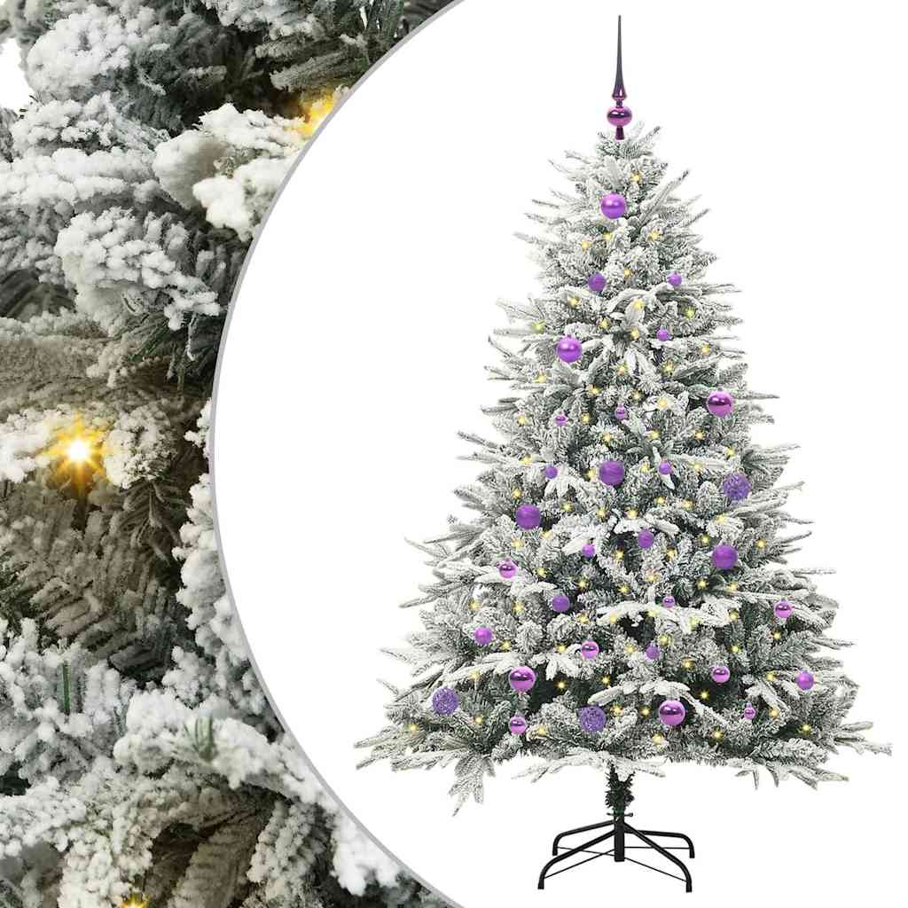 Künstlicher vorbeleuchteter Weihnachtsbaum mit Kugelset Grün
