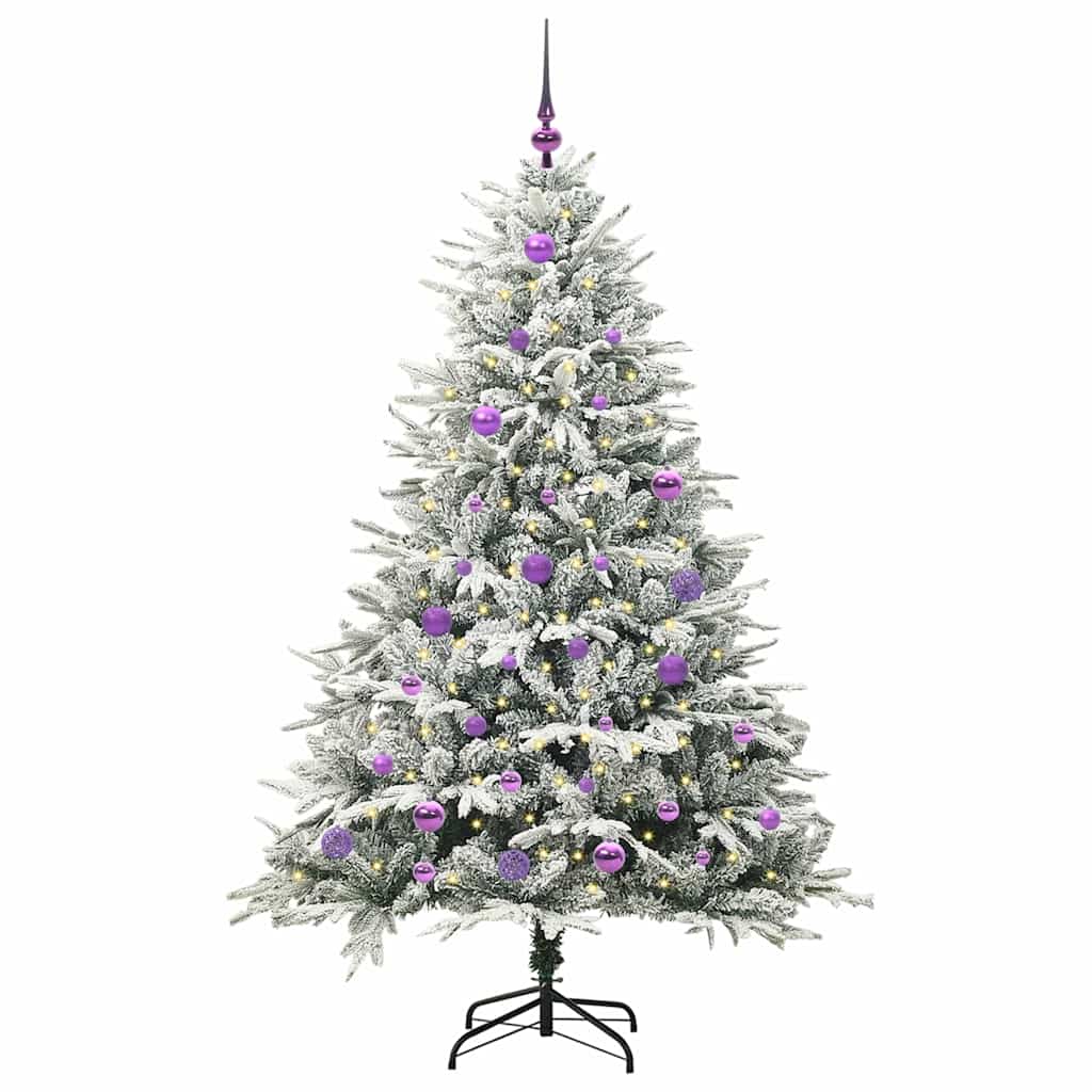 Künstlicher vorbeleuchteter Weihnachtsbaum mit Kugelset Grün