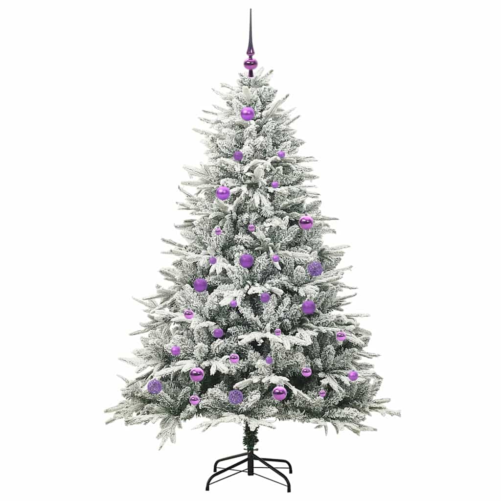 Künstlicher vorbeleuchteter Weihnachtsbaum mit Kugelset Grün