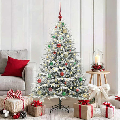 Künstlicher vorbeleuchteter Weihnachtsbaum mit Kugelset Grün