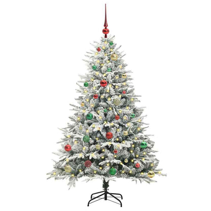 Künstlicher vorbeleuchteter Weihnachtsbaum mit Kugelset Grün
