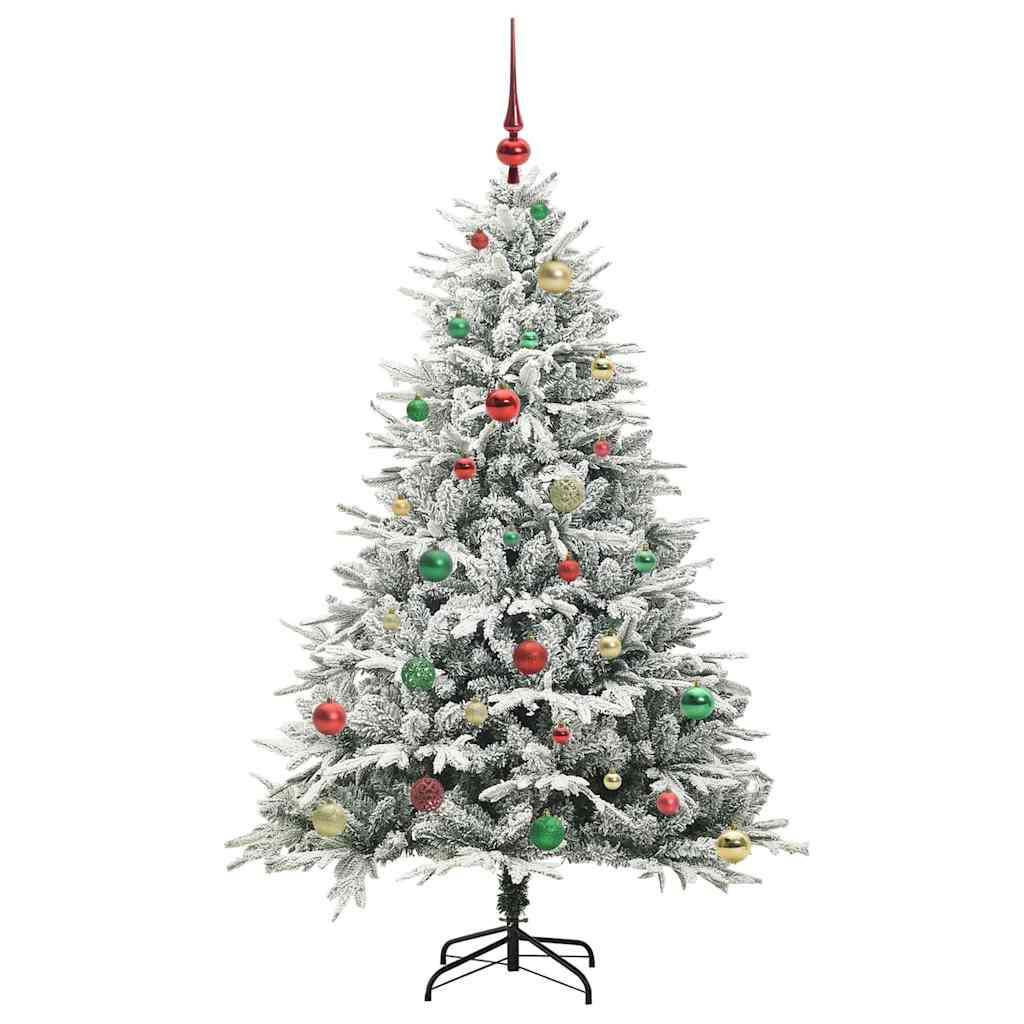 Künstlicher vorbeleuchteter Weihnachtsbaum mit Kugelset Grün