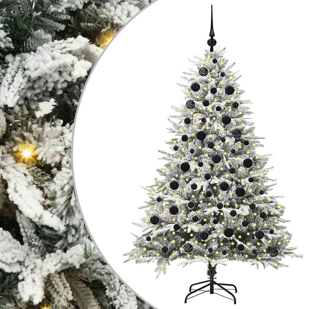 Künstlicher vorbeleuchteter Weihnachtsbaum mit Kugelset Grün