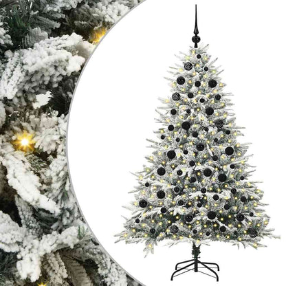 Künstlicher vorbeleuchteter Weihnachtsbaum mit Kugelset Grün
