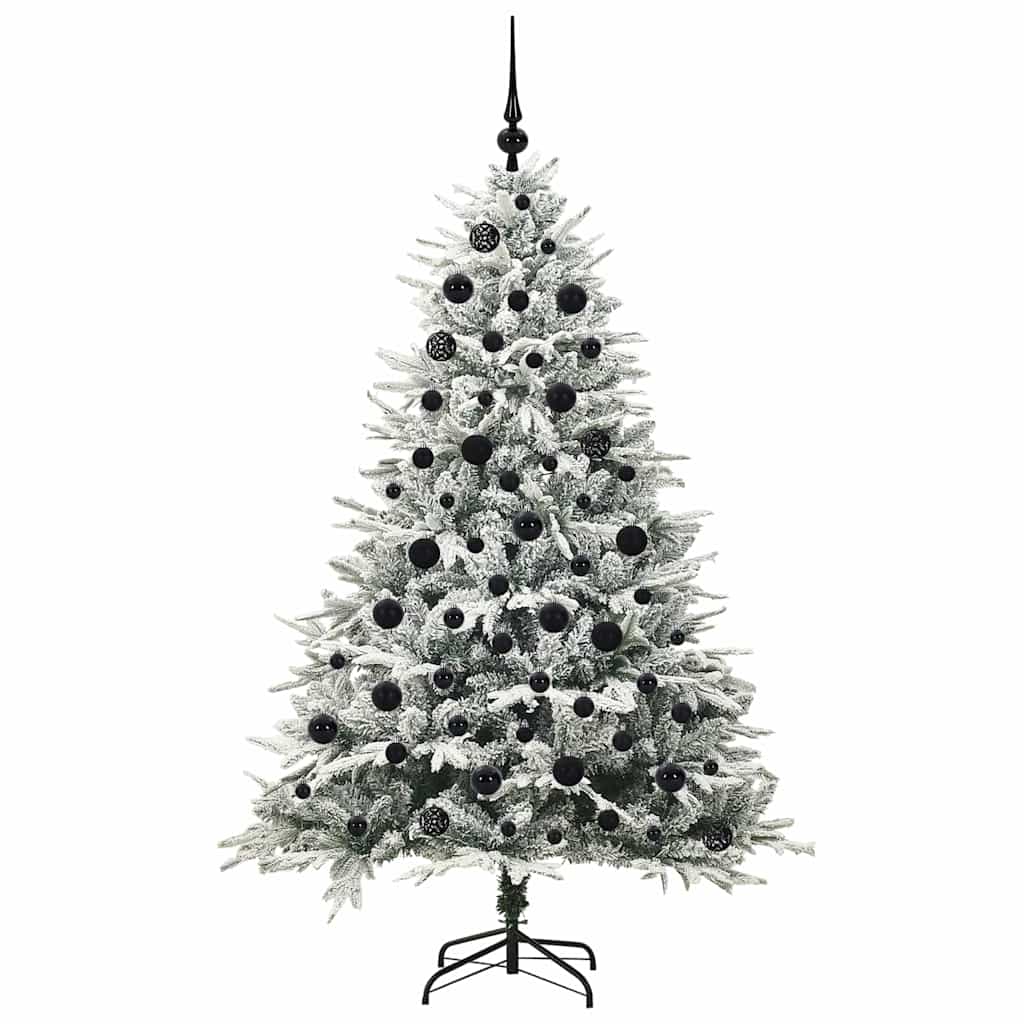 Künstlicher vorbeleuchteter Weihnachtsbaum mit Kugelset Grün
