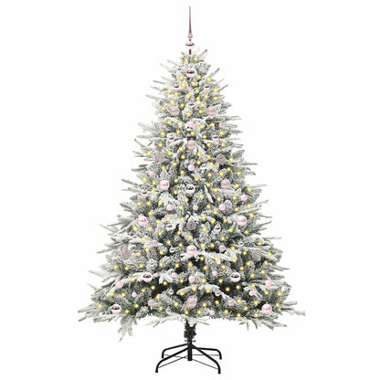 Künstlicher vorbeleuchteter Weihnachtsbaum mit Kugelset Grün