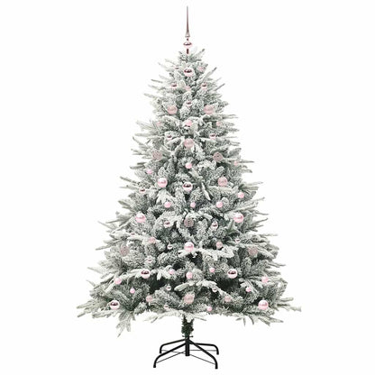 Künstlicher vorbeleuchteter Weihnachtsbaum mit Kugelset Grün