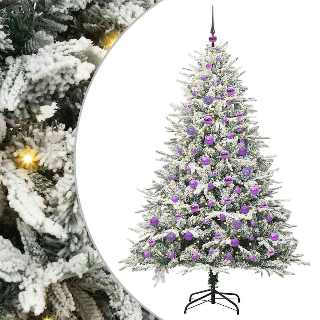 Künstlicher vorbeleuchteter Weihnachtsbaum mit Kugelset Grün