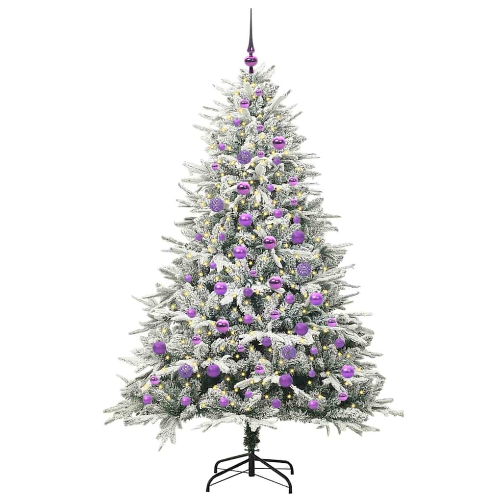 Künstlicher vorbeleuchteter Weihnachtsbaum mit Kugelset Grün