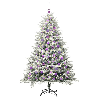 Künstlicher vorbeleuchteter Weihnachtsbaum mit Kugelset Grün