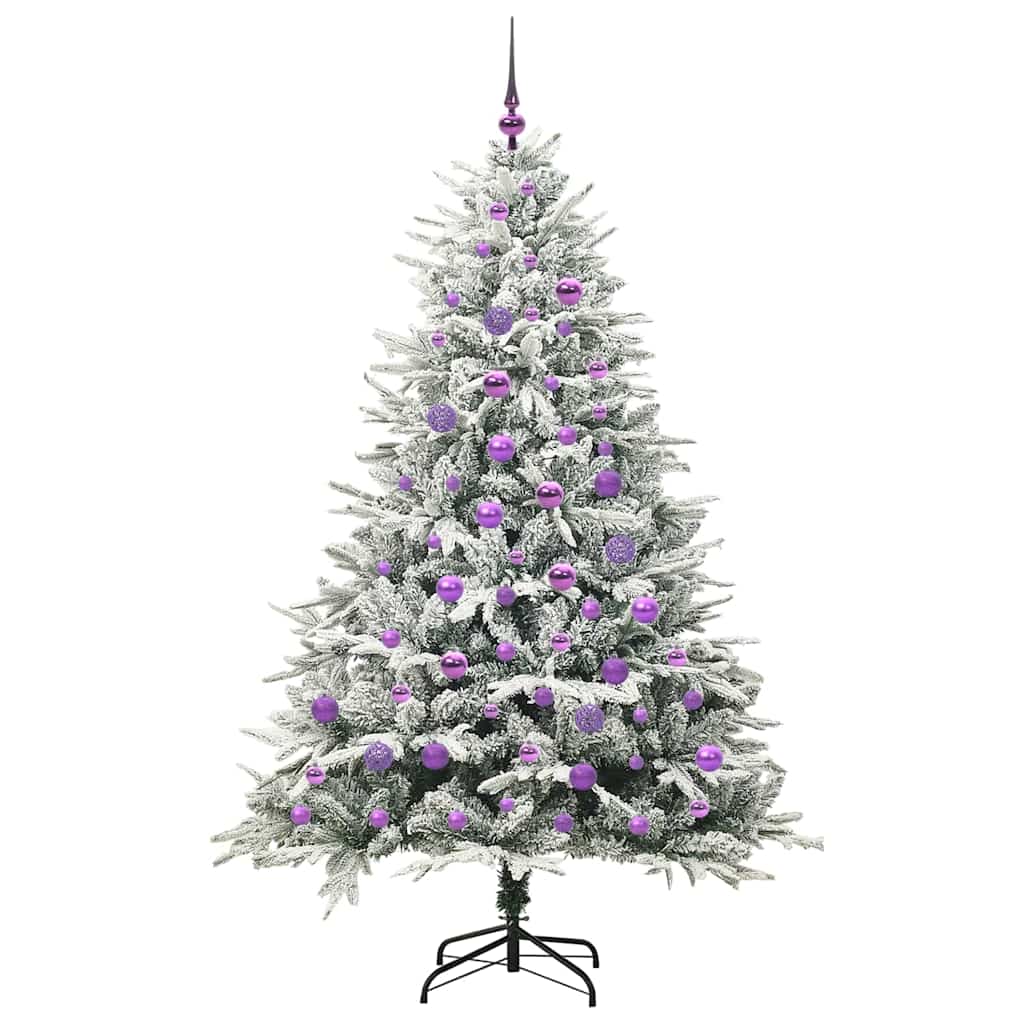 Künstlicher vorbeleuchteter Weihnachtsbaum mit Kugelset Grün