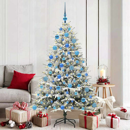 Künstlicher vorbeleuchteter Weihnachtsbaum mit Kugelset Grün