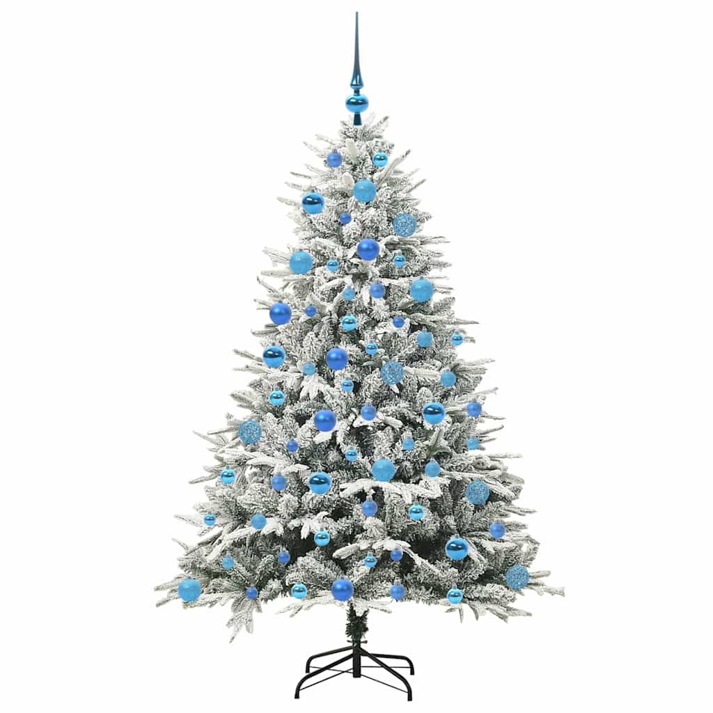 Künstlicher vorbeleuchteter Weihnachtsbaum mit Kugelset Grün