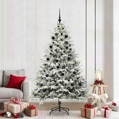 Künstlicher vorbeleuchteter Weihnachtsbaum mit Kugelset Grün