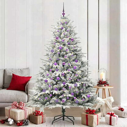 Künstlicher vorbeleuchteter Weihnachtsbaum mit Kugelset Grün