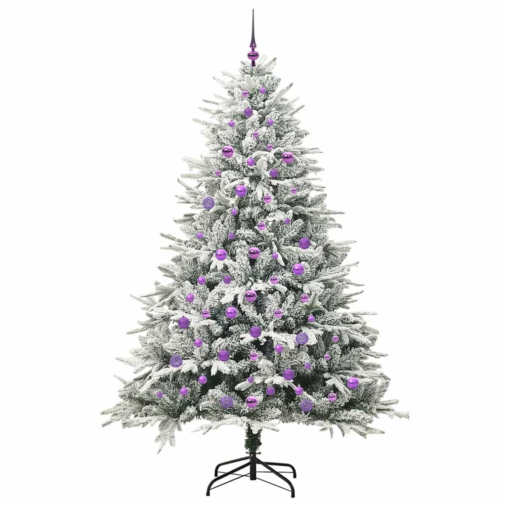 Künstlicher vorbeleuchteter Weihnachtsbaum mit Kugelset Grün